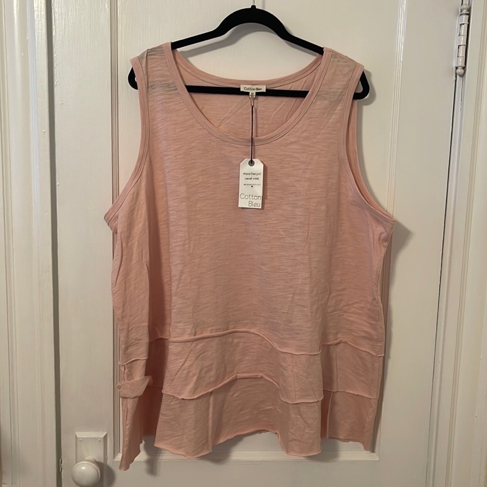 Cotton Bleu NWT Peach Sleeveless Top 3X